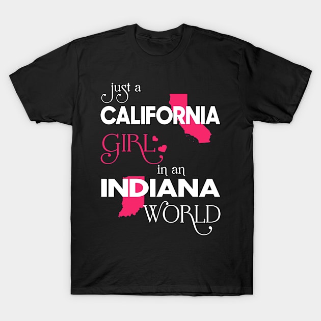Just California Girl In Indiana World T-Shirt by FaustoSiciliancl